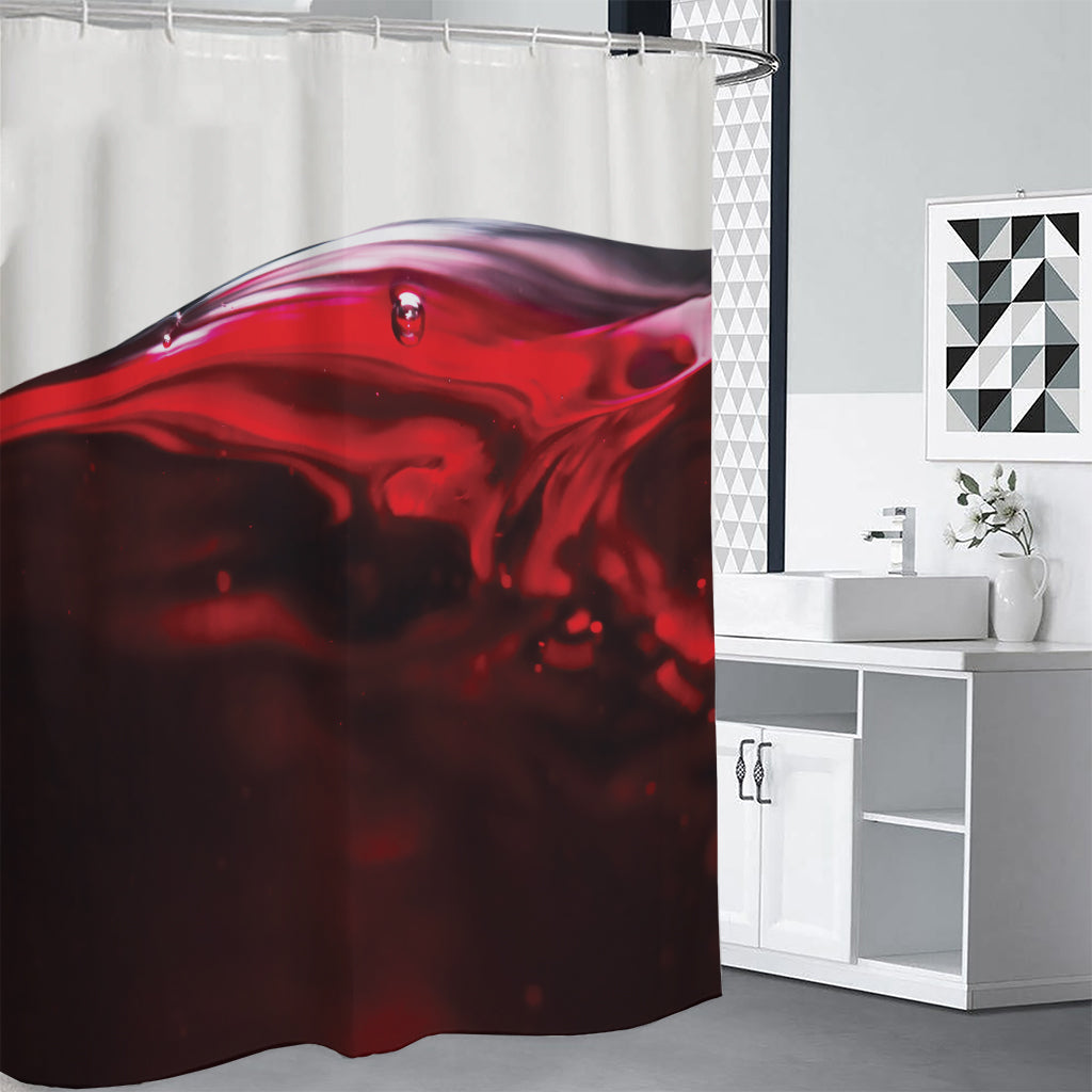 Red Wine Print Shower Curtain