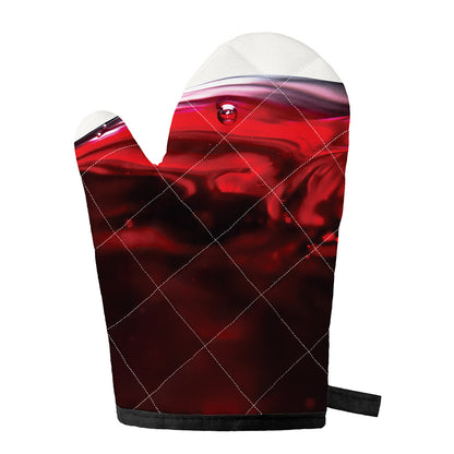 Red Wine Print Single Oven Mitt