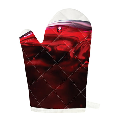 Red Wine Print Single Oven Mitt