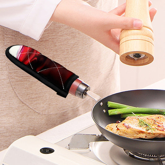 Red Wine Print Skillet Handle Cover