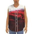 Red Wine Print Sleeveless Baseball Jersey