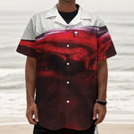 Red Wine Print Textured Short Sleeve Shirt