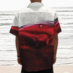 Red Wine Print Textured Short Sleeve Shirt