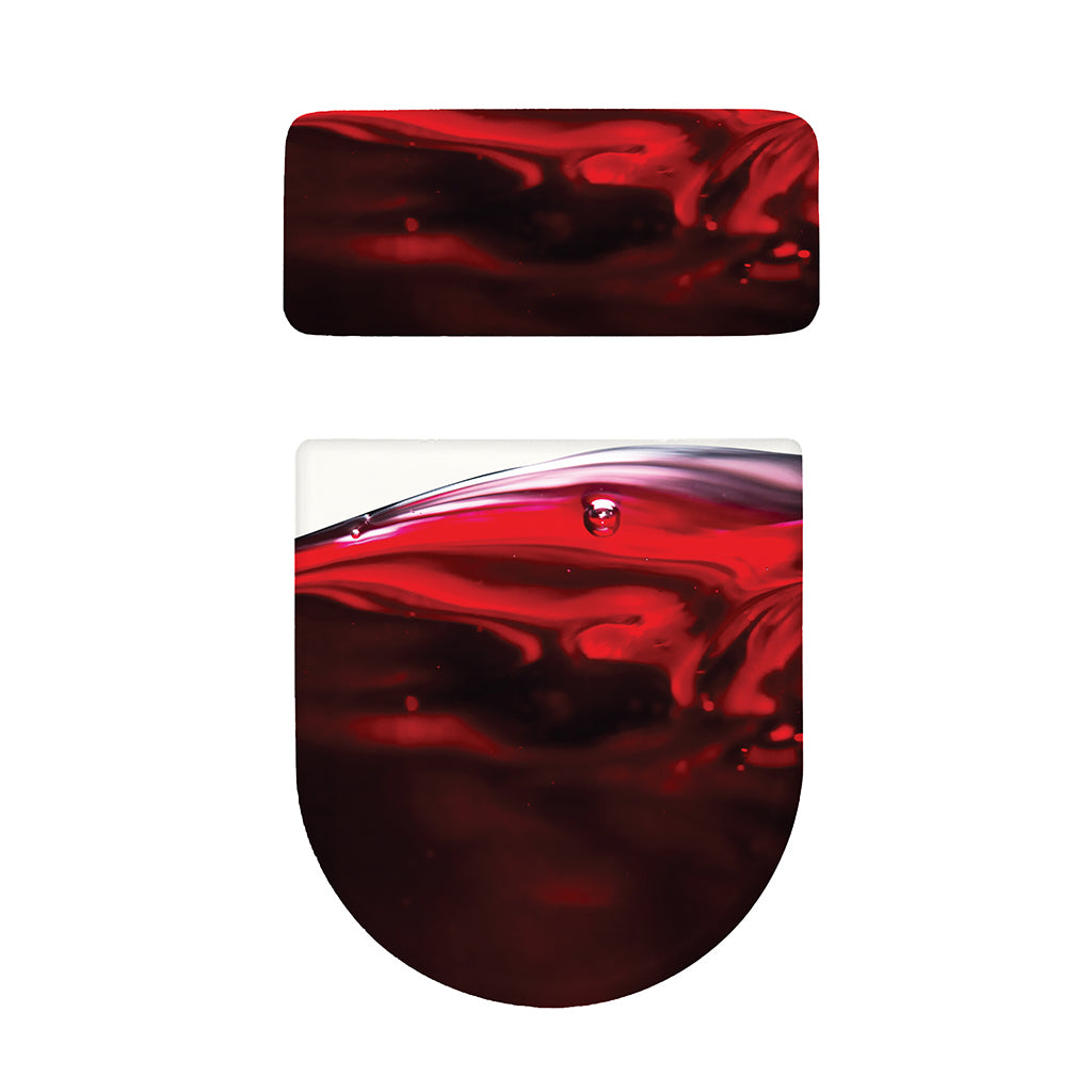 Red Wine Print Toilet Lid And Tank Cover Set