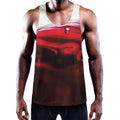 Red Wine Print Men's Workout Tank Top