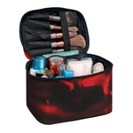 Red Wine Print Travel Makeup Bag