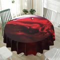 Red Wine Print Waterproof Round Tablecloth