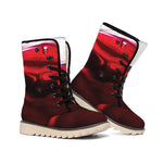 Red Wine Print Winter Boots