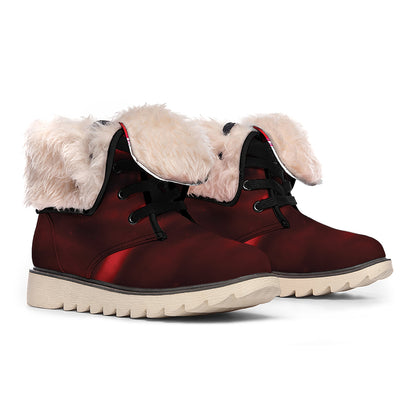 Red Wine Print Winter Boots