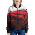 Red Wine Print Women's Bomber Jacket