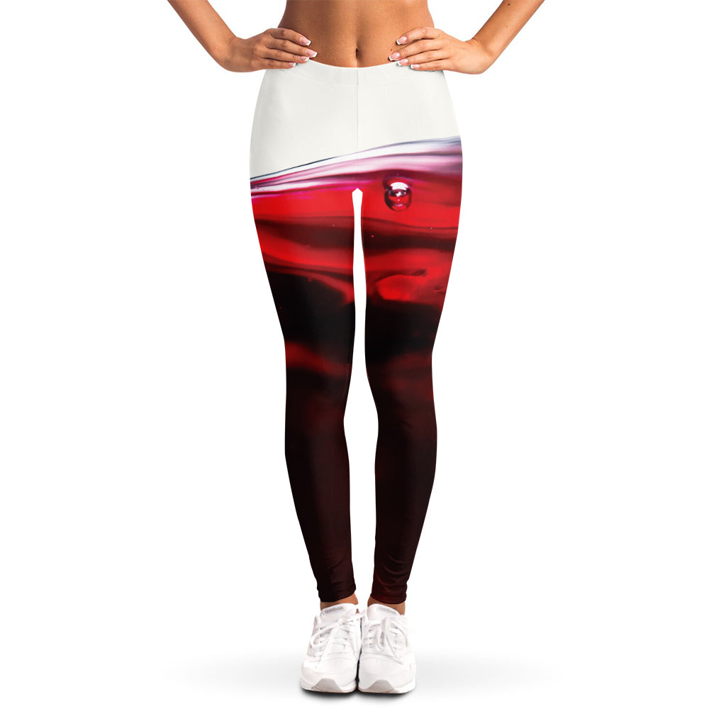 Red Wine Print Women's Leggings