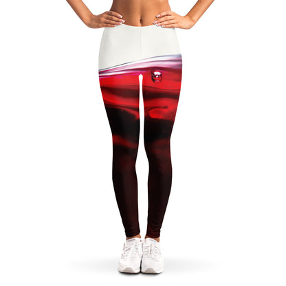 Red Wine Print Women's Leggings