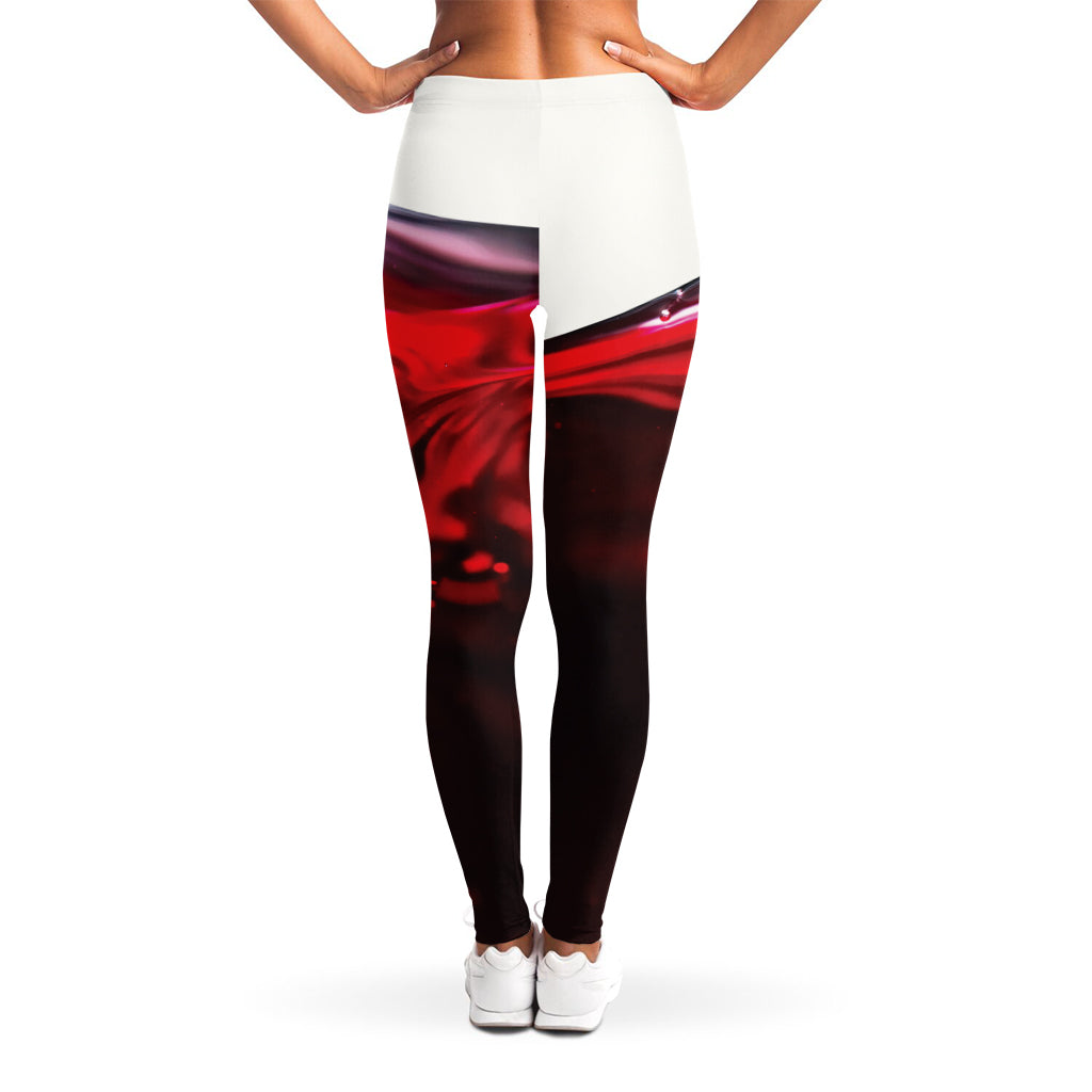 Red Wine Print Women's Leggings
