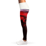 Red Wine Print Women's Leggings