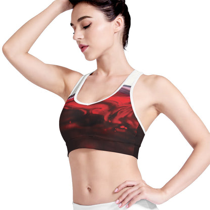 Red Wine Print Women's Sports Bra