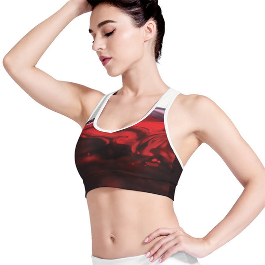Red Wine Print Women's Sports Bra