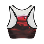 Red Wine Print Women's Sports Bra