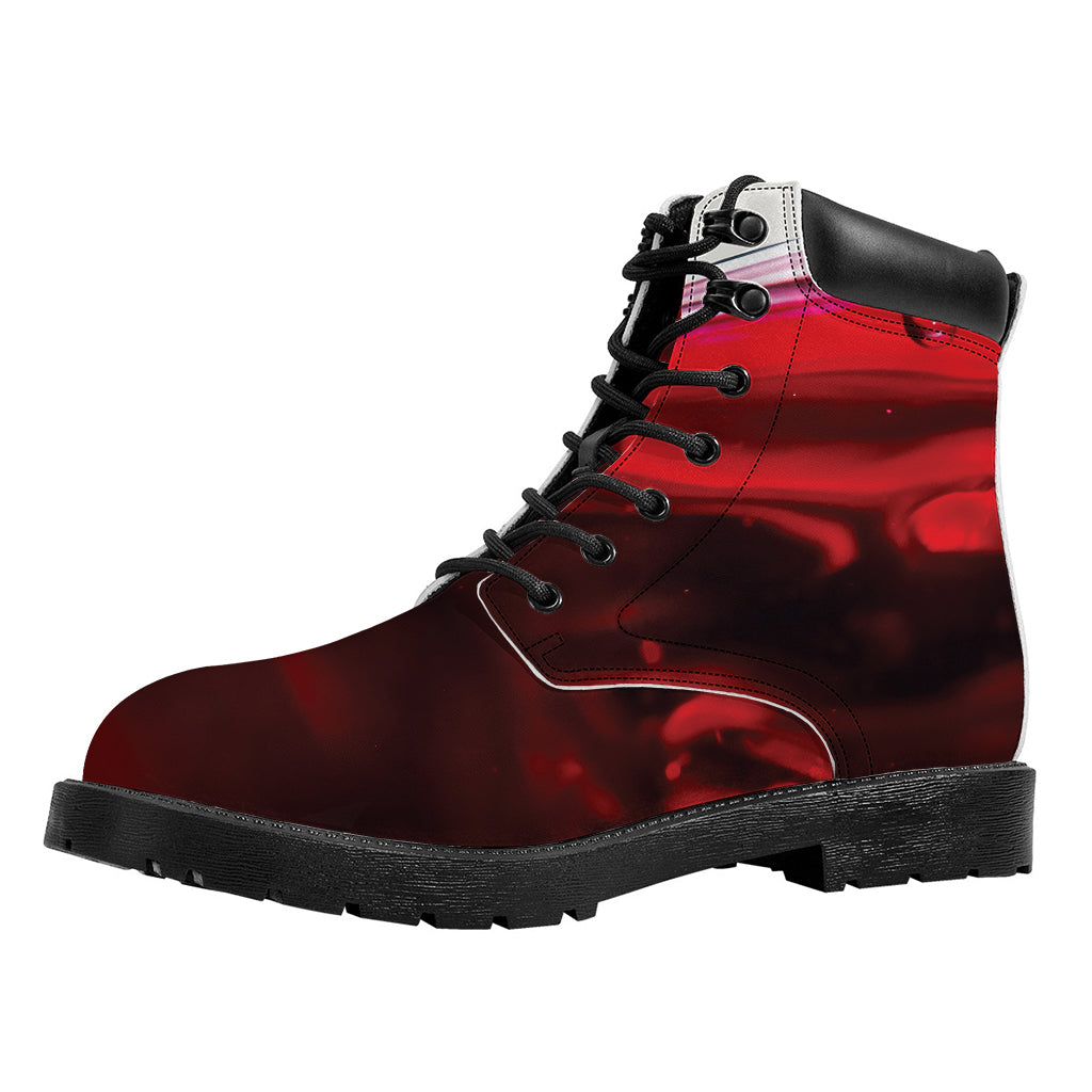 Red Wine Print Work Boots