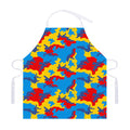 Red Yellow And Blue Camouflage Print Adjustable Apron