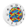 Red Yellow And Blue Camouflage Print Alarm Clock