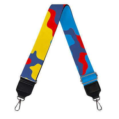 Red Yellow And Blue Camouflage Print Bag Strap