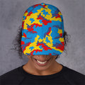 Red Yellow And Blue Camouflage Print Baseball Cap