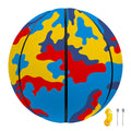 Red Yellow And Blue Camouflage Print Basketball
