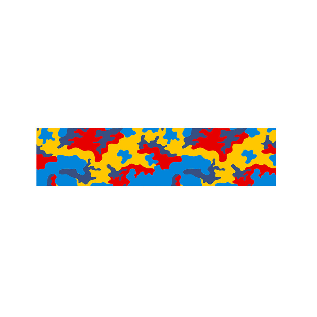 Red Yellow And Blue Camouflage Print Bed Runner