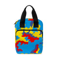 Red Yellow And Blue Camouflage Print Bible Tote Bag