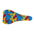 Red Yellow And Blue Camouflage Print Bicycle Seat Cover