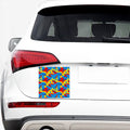 Red Yellow And Blue Camouflage Print Car Sticker