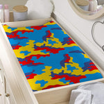 Red Yellow And Blue Camouflage Print Changing Pad Cover