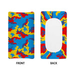 Red Yellow And Blue Camouflage Print Changing Pad Cover
