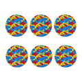 Red Yellow And Blue Camouflage Print Coaster Set