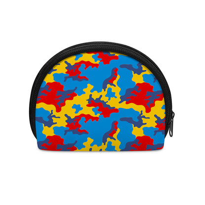 Red Yellow And Blue Camouflage Print Coin Purse