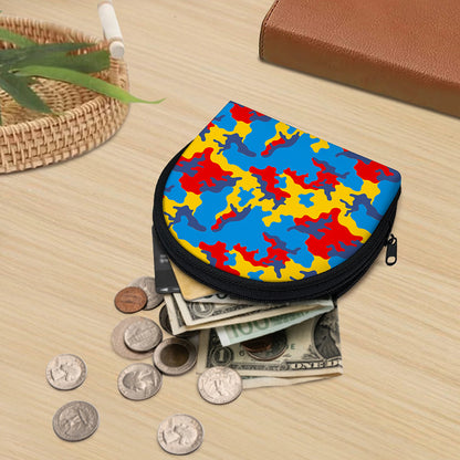 Red Yellow And Blue Camouflage Print Coin Purse