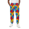 Red Yellow And Blue Camouflage Print Cotton Sweatpants