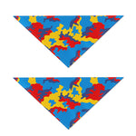 Red Yellow And Blue Camouflage Print Dog Bandana