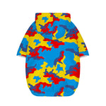 Red Yellow And Blue Camouflage Print Dog Zip Up Hoodie