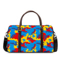 Red Yellow And Blue Camouflage Print Duffel Bag