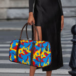 Red Yellow And Blue Camouflage Print Duffle Bag
