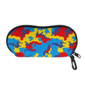 Red Yellow And Blue Camouflage Print Glasses Case