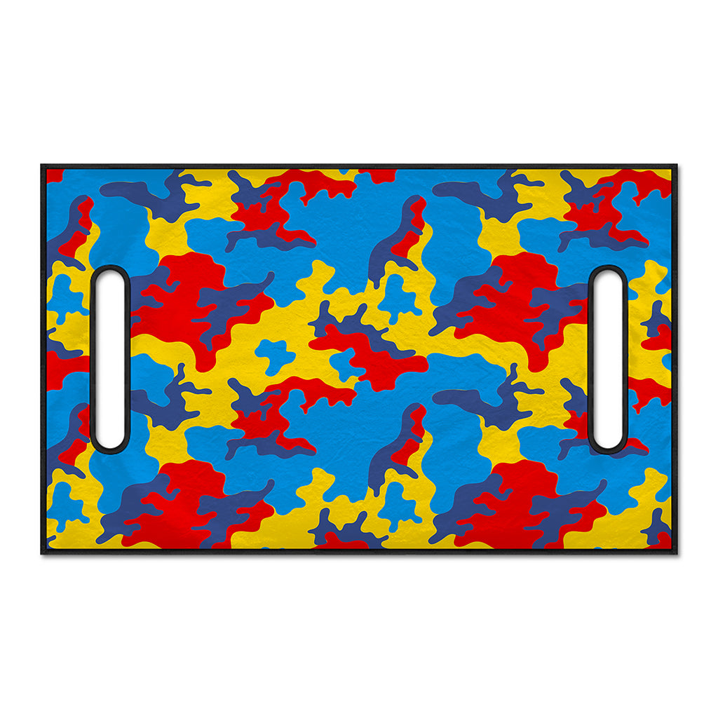Red Yellow And Blue Camouflage Print Golf Cart Seat Cover