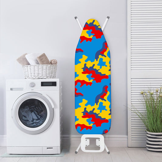 Red Yellow And Blue Camouflage Print Ironing Board Cover