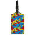 Red Yellow And Blue Camouflage Print Luggage Tag