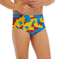 Red Yellow And Blue Camouflage Print Men's Briefs