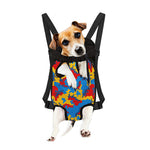 Red Yellow And Blue Camouflage Print Pet Carrier Backpack