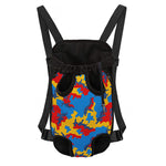 Red Yellow And Blue Camouflage Print Pet Carrier Backpack