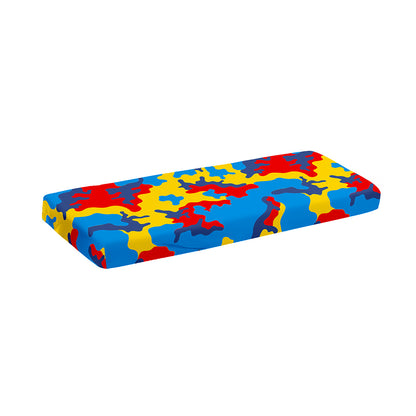 Red Yellow And Blue Camouflage Print Piano Keyboard Cover