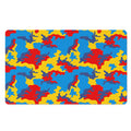 Red Yellow And Blue Camouflage Print Polyester Doormat